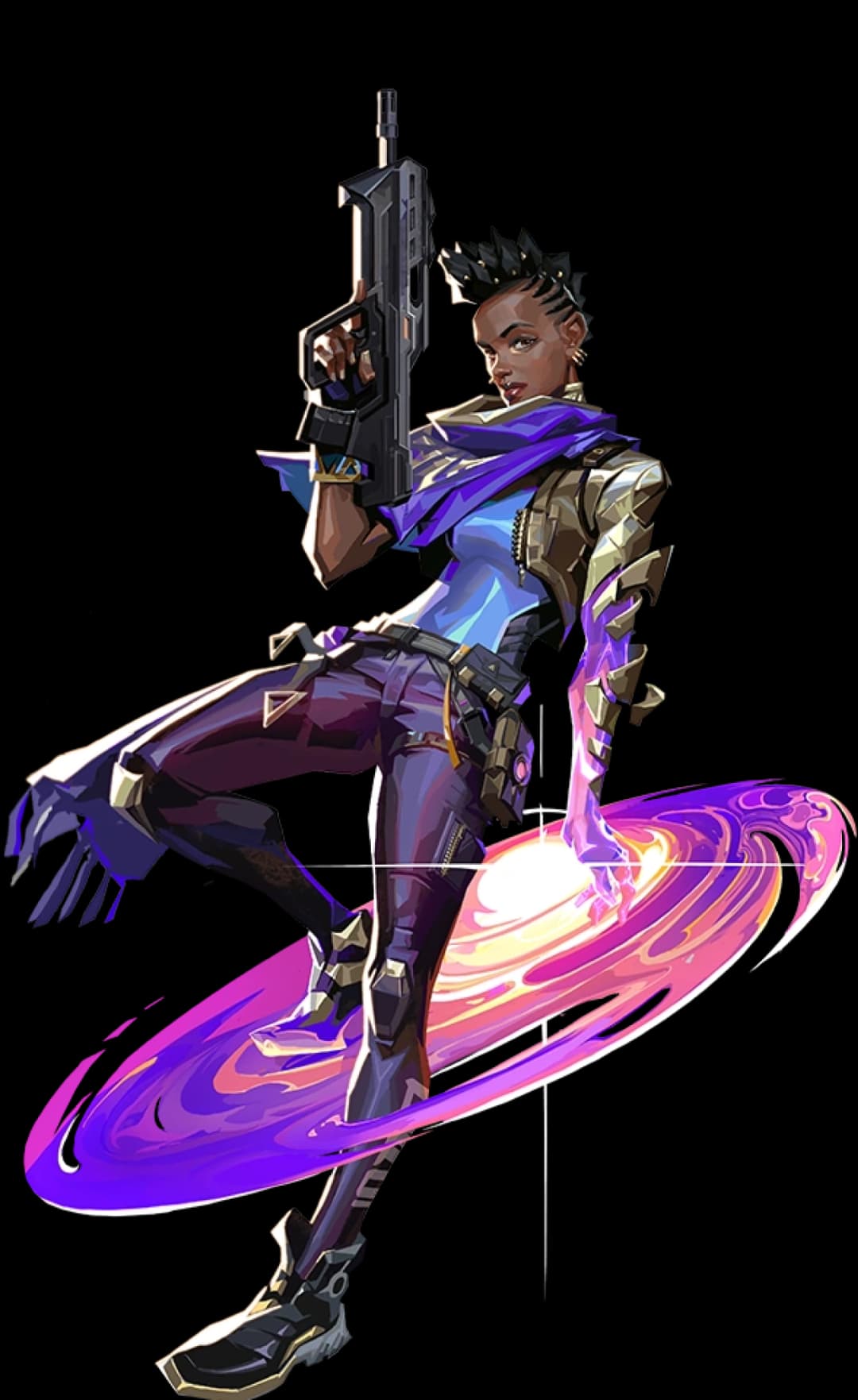 artwork of lady with gun illustration